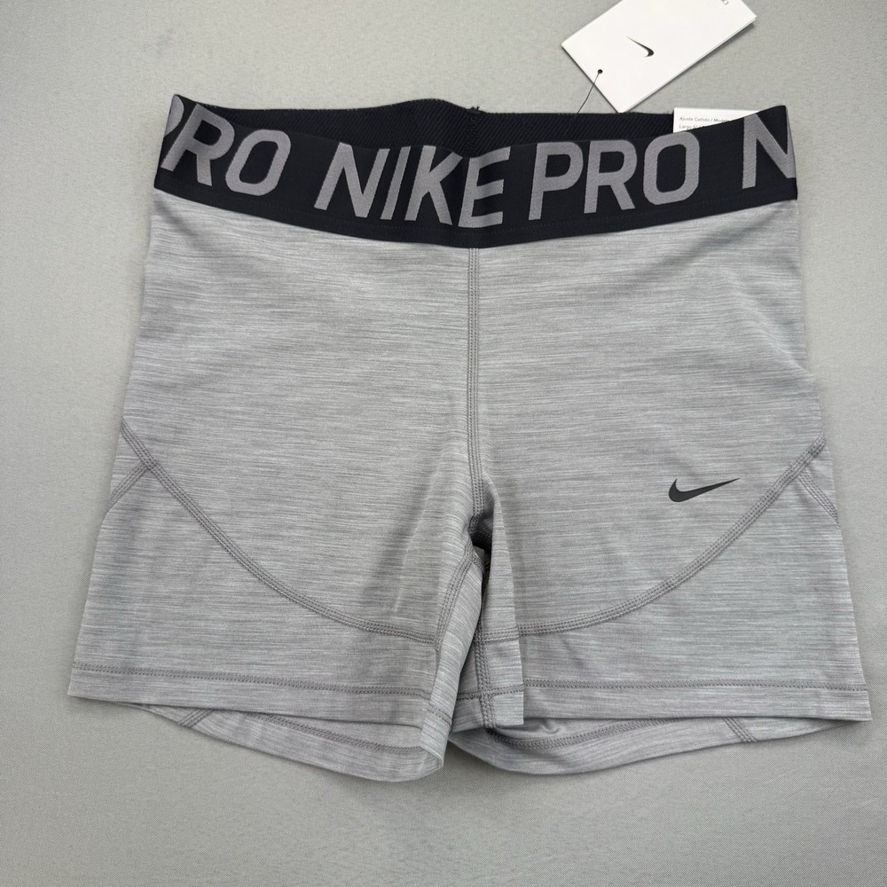 NEW! Nike Pro Women's 5" Dri-FIT Training Shorts Smoke Grey Sz L AO9975-063 NWT
